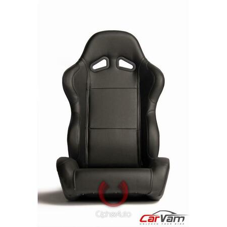 CIPHER Synthetic Leather Universal Racing Seats, Black - Pair CPA1001PBK